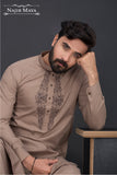 Brown Stylish Embroidered Kurta Pajama For Men's