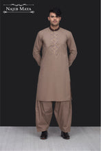 Load image into Gallery viewer, Brown Front Embroidery Kurta Pajama For Men&#39;s