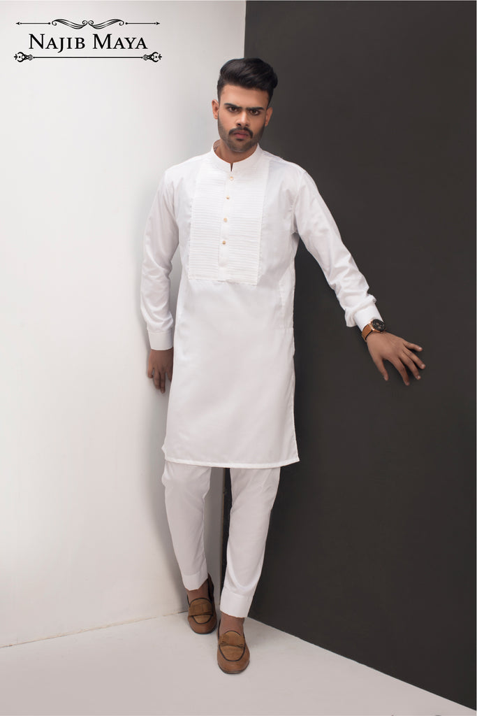 White Classic Kurta Pajama For Men's