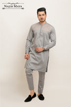 Grey Stylish Kurta Pajama For Men's