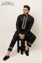 Load image into Gallery viewer, Black Versace Embroidered Kurta Pajama For Men&#39;s