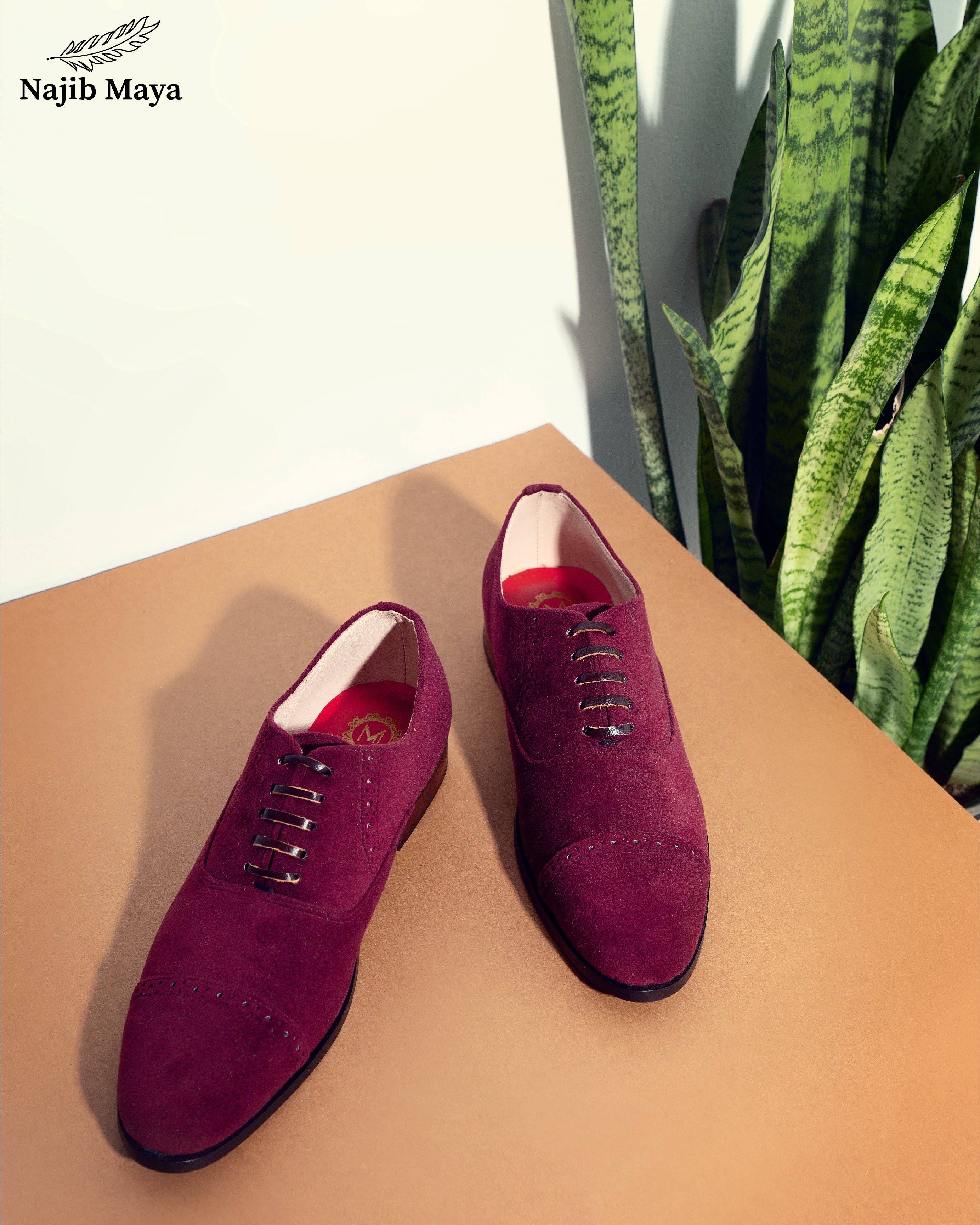 Maroon Velvet Stylish Shoes For Men's Main image