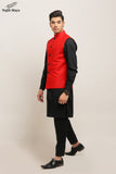 Red Elegent Waist Coat For Men's