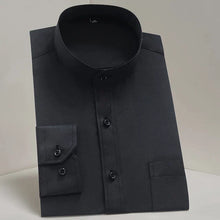 Load image into Gallery viewer, Black Sherwani Collar Formal Shirt For Men&#39;s