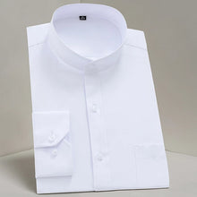Load image into Gallery viewer, White Sherwani Collar Formal Shirt For Men&#39;s