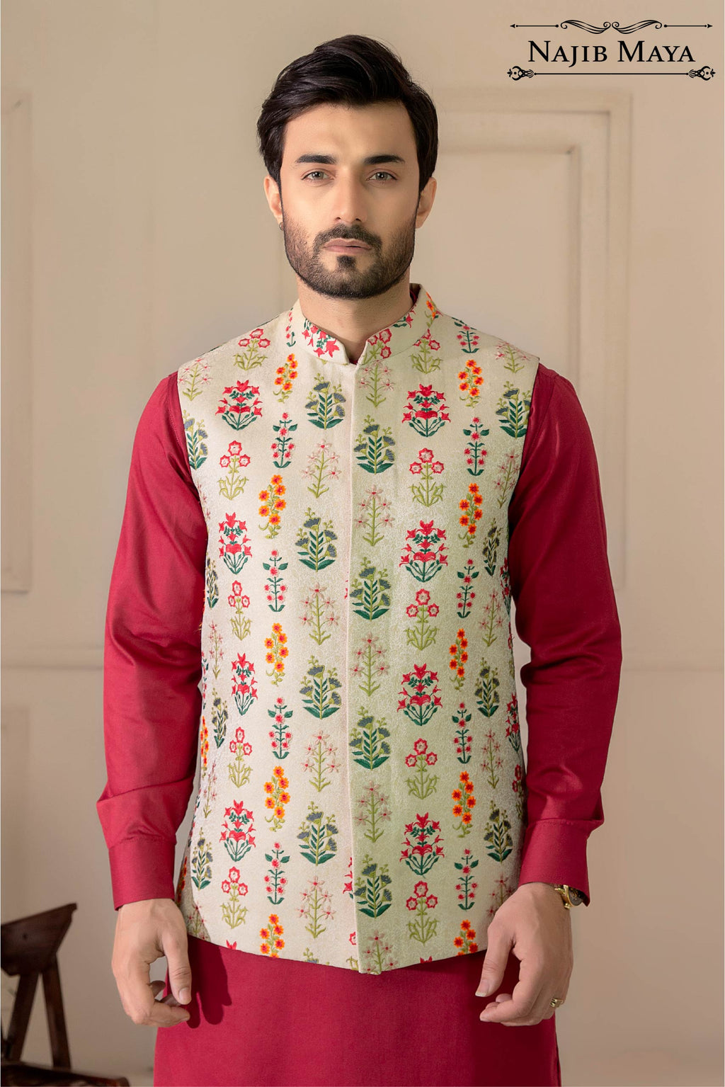 Multi Embroidered Waist Coat For Men's