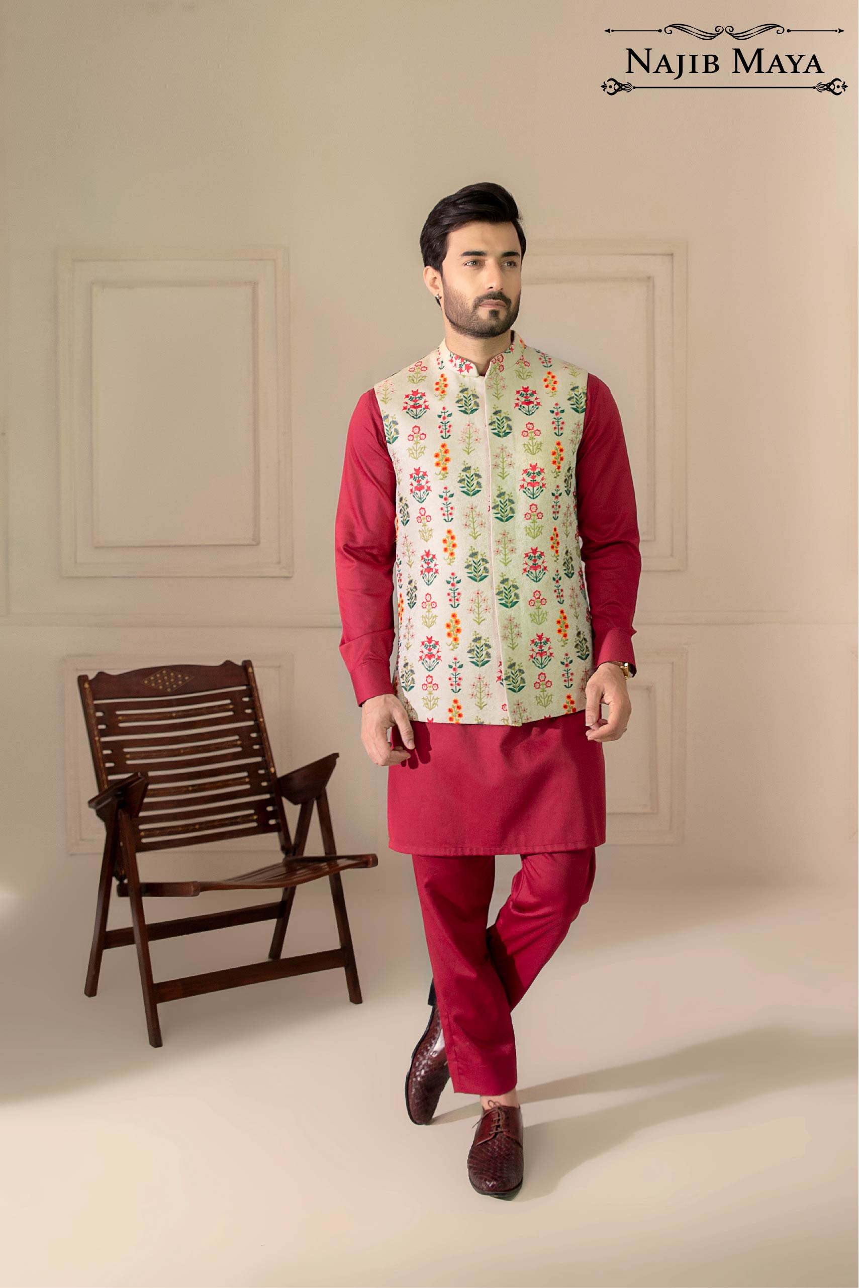 Multi Embroidered Waist Coat For Men's Main image