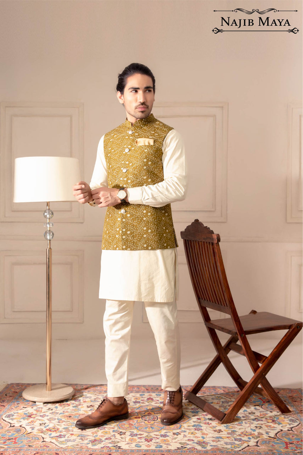 Dhaani Embroidery Waist Coat For Men's