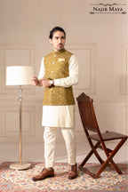 Dhaani Embroidery Waist Coat For Men's