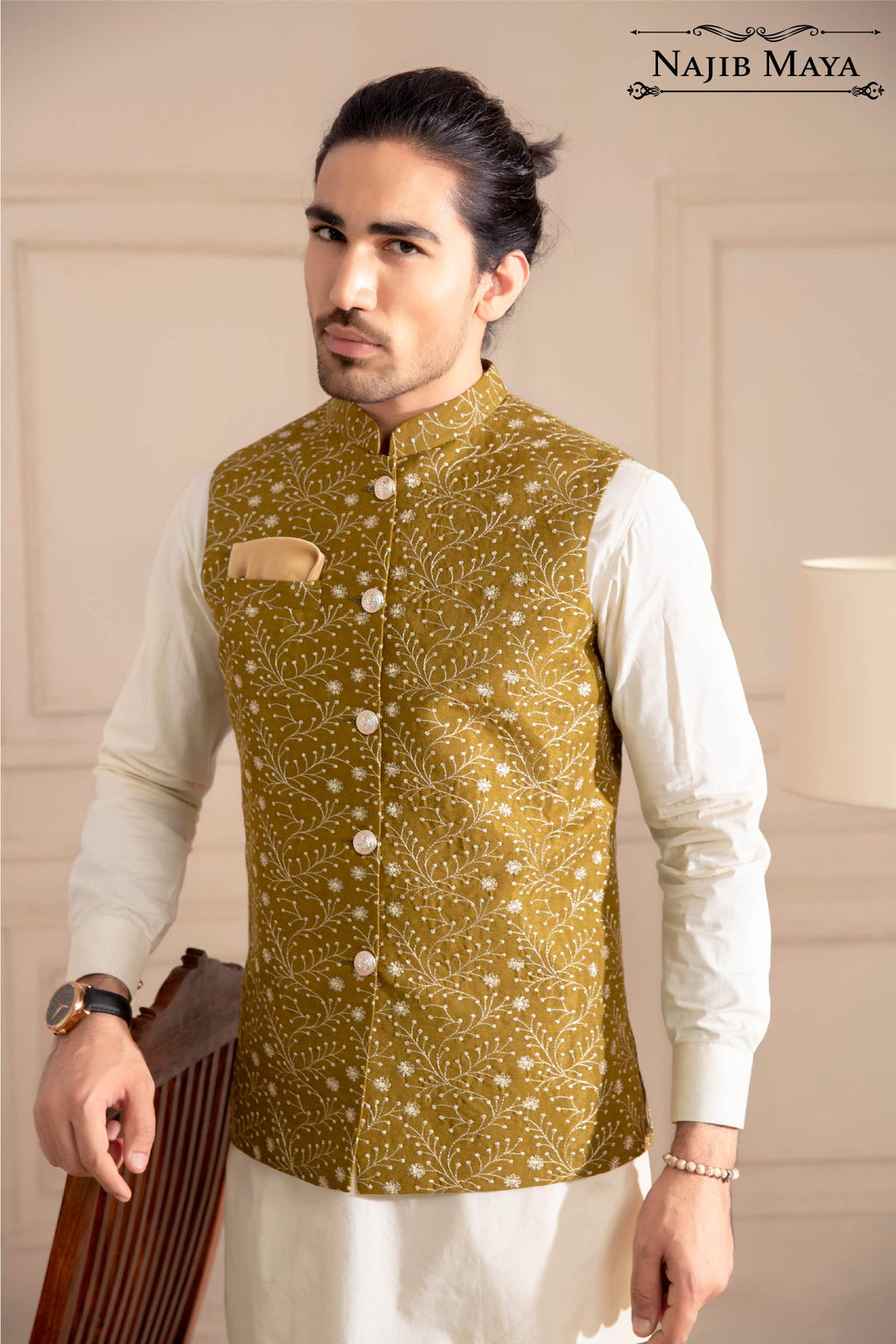 Dhaani Embroidery Waist Coat For Men's