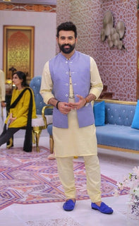 Purple Stylish Waist Coat For Men's