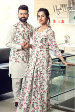 Load image into Gallery viewer, White Embroidery Kurta Pajama For Couples
