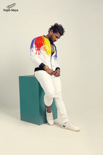 Rangoli Style Bomber Jacket For Men's