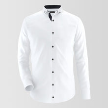 Load image into Gallery viewer, White Formal Shirt With Black Contrast For Men&#39;s