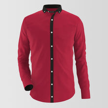 Load image into Gallery viewer, Red Formal Shirt With Black Contrast For Men&#39;s