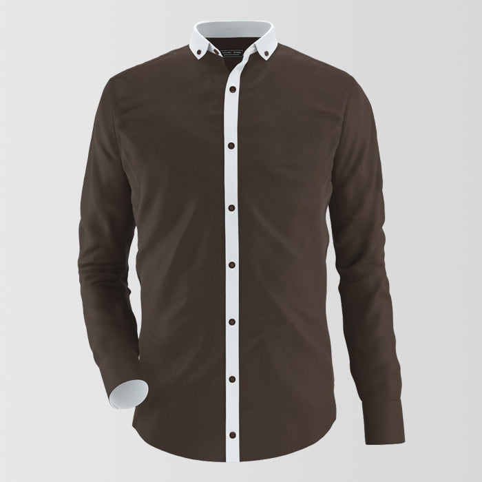 Brown Stylish Formal Shirt For Men's
